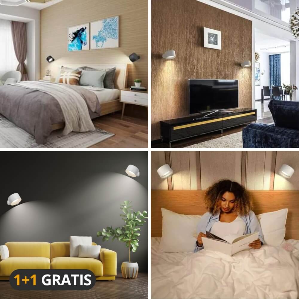 Wandlamp spotjes 1+1 Gratis