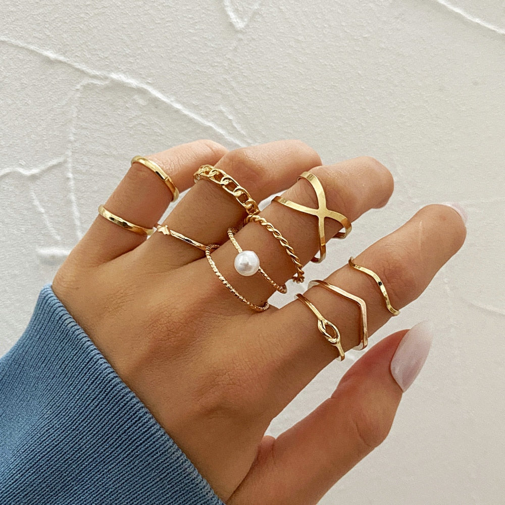 Boho ringen - set van verschillende unieke ringen